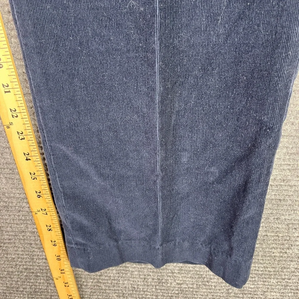 Lands End Traditional Fit Corduroy Pants Trousers Flat Front Navy Blue 42‎ Mens